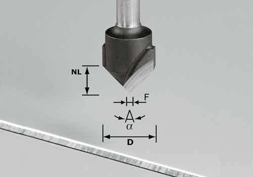 Festool V-Nutfräser HW S8 D18-90°/Alu - NO: 491444