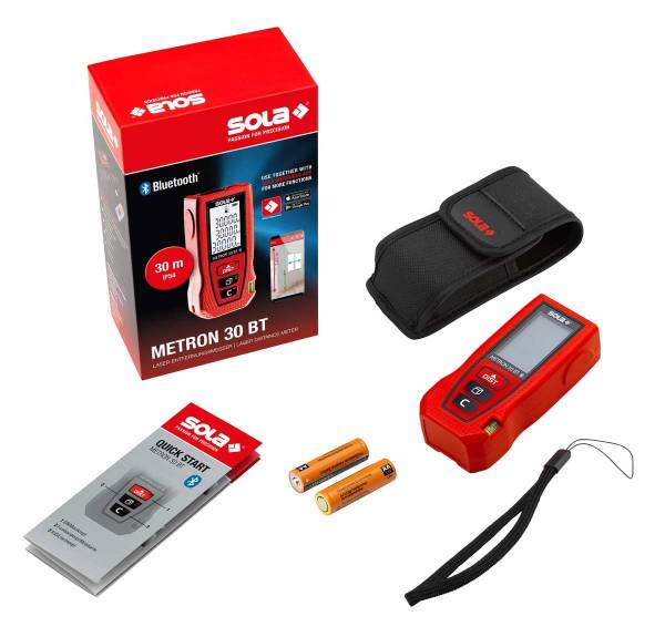 SOLA Laser Entfernungsmessgerät METRON 30 BT - bis 30 Meter mit Bluetooth®