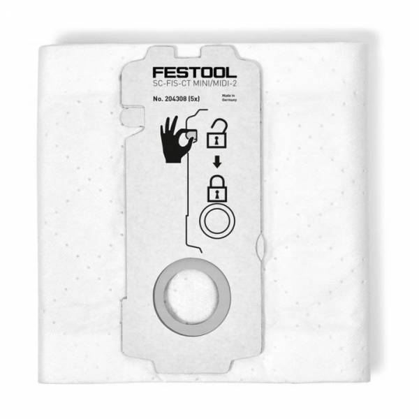 Festool SELFCLEAN Filtersack SC-FIS-CT MINI/MIDI/CT15-2 - 5 Stück - 204308