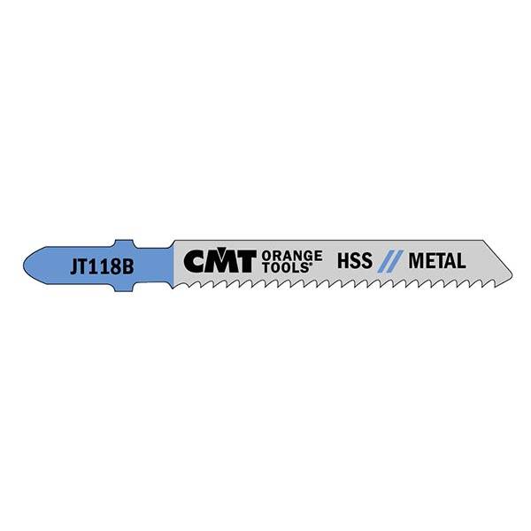 CMT Stichsägeblätter für gerade Schnitte in dünne Bleche und Alu, HSS METALL, 2,5 bis 6mm Materialstärke (5 Stück)