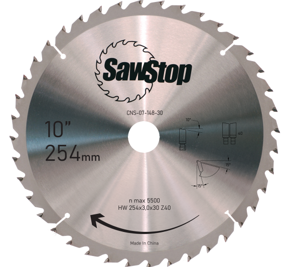 SAWSTOP Universal-Sägeblatt Ø 254x3,0x30 40 Zähne