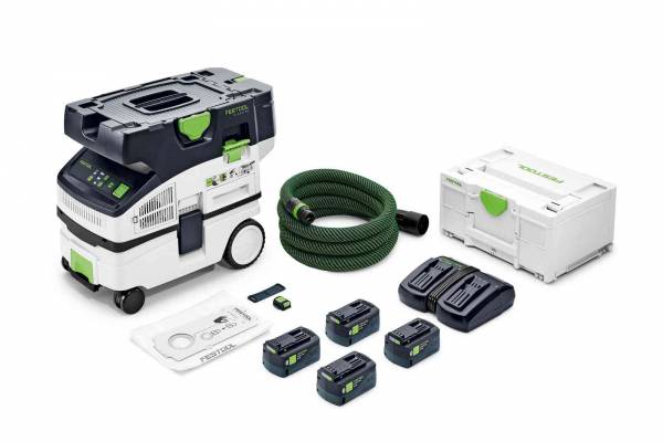 Festool Akku-Absaugmobil CTLC MINI I-Plus CLEANTEC + 4 Akkus und 1 Doppel-Ladegerät - 577670