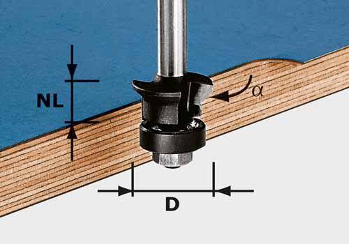 Festool Fase-Bündigfräser HW S8 D24/0° +45° - NO: 491026