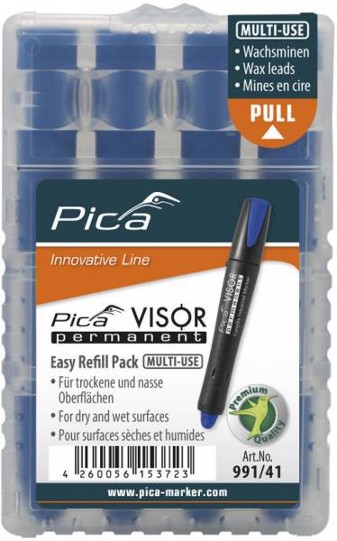 Pica VISOR permanent Ersatz-Minen - Farbe: Blau - 991/41