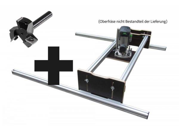 SET-ANGEBOT: Planfräsgerät 72 x 61 cm - höhenverstellbar + Planfräser 8mm Schaft