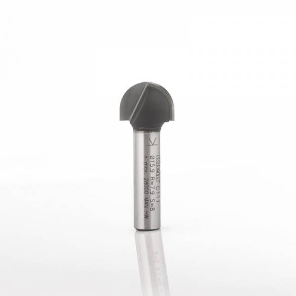 HW Hohlkehlfräser R 6,4 Ø 12,7 mm - Nutzlänge 10mm -Schaft 8 mm - C111.127.R