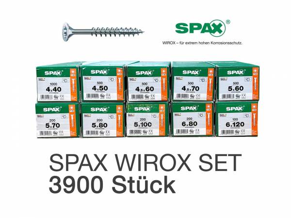 SPAX WIROX PROFI-Set mit Torx®-Antrieb (Ø 4,0 / 4,5 / 5,0 und 6,0 mm) -  3.900 Teile im Originalkarton