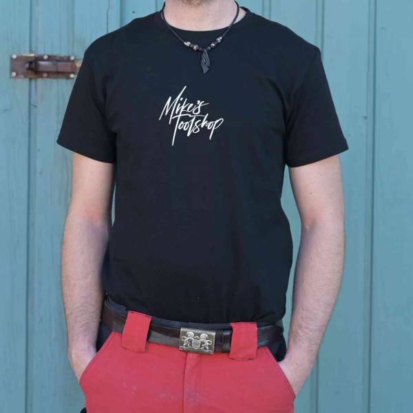 Mikes T-Shirt "Signature" schwarz für Herren - Rundhals