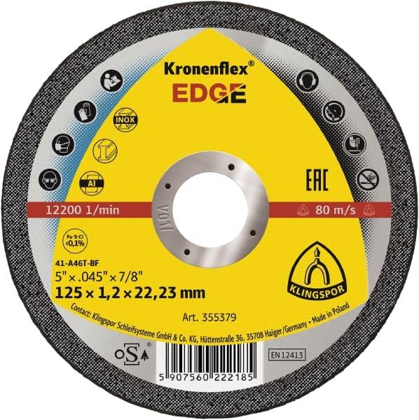 Klingspor Ø 125mm Trennscheibe für Alu / Edelstahl und Stahl - Type: Kronenflex EDGE Special