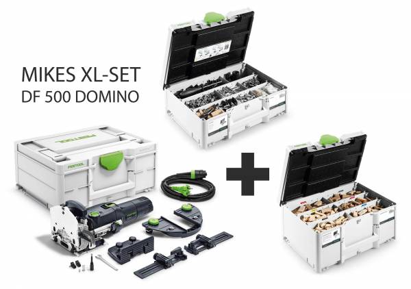 XL-SET: Festool Dübelfräse DF 500 + Anschläge + Fräser + Dübel-Koffer + Verbinder-Koffer