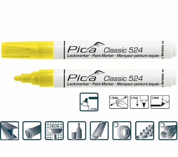 PICA® Classic 524 - GELB - Industrie Lackmarker - 524/44