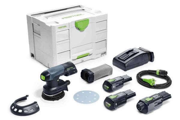 Festool Akku-Exzenterschleifer ETSC 125 Li 3,0 I-Set (2 Akkus, 1 Ladegerät, 1 Netzadapter) - 577689